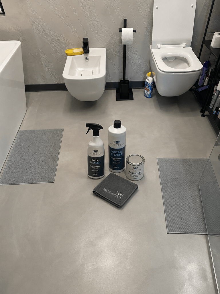 kit curatare microciment baie